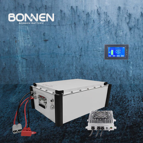 96V 4.8KWH 50Ah Bateria de Li-Ion Boat Pacote Remote Monitor LCD Alumínio Case